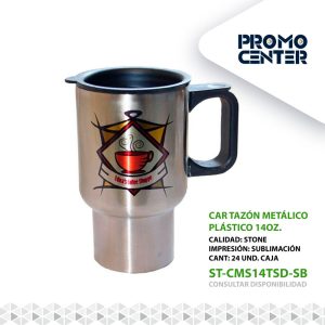 CAR MUG ACERO INT PLASTICO 14 OZ STONE SUBLIMACION CAJA INDIVIDUAL