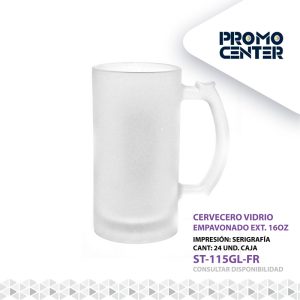 CERVECERO VIDRIO EMPAVONADO EXTERIOR 16OZ SERIGRAFIA SIN CAJA INDIVIDUAL