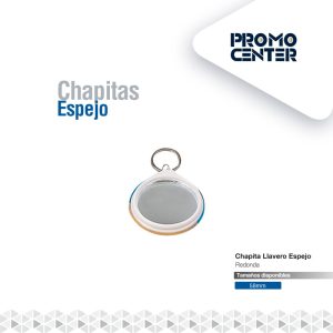 CHAPA ESPEJO REDONDA LLAVERO METAL 58MM