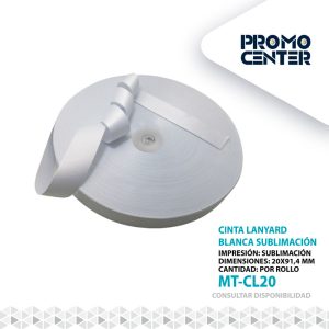 CINTA LANYARD BLANCA SUBLIMACION 20mm