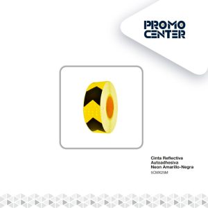 Cinta reflectiva autoadhesiva neón amarillo - negro promocenter.cl