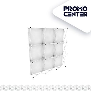 EXHIBIDOR PUBLICIDAD ARMADO VELCRO TAMAÑO 2.3X2.3M ACERO