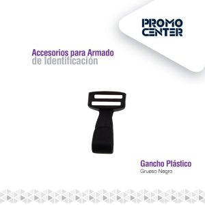 GANCHO PLASTICO GRUESO NEGRO LANYARD CINTA 20mm 5710-1166Q