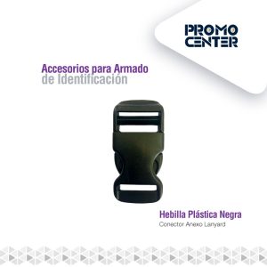 HEBILLA PLASTICO NEGRA ANEXO LANYARD CINTA 20mm P-356D