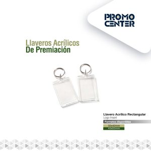 LLAVERO ACRILICO RECTANGULAR 4.3X5.5CM