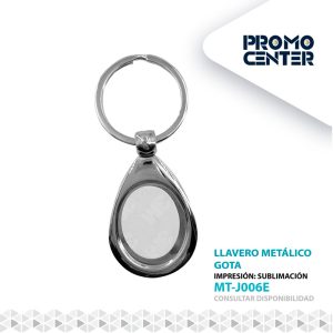 LLAVERO METALICO GOTA  CON CAJA INDIVIDUAL NEGRA
