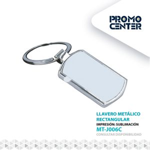 LLAVERO METALICO RECTANGULAR PARA GRABADO O IMPRESIÓN