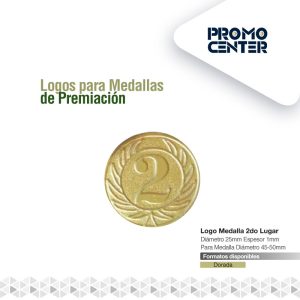 LOGO MEDALLA 2DO LUGAR 2,5cm DIAMETRO PARA  MEDALLA 4.5CM-5.0cm DIAM. ESPESOR <1mm