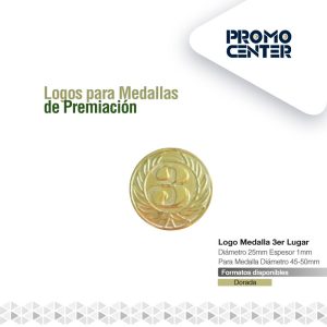 LOGO MEDALLA 3ER LUGAR 2,5cm DIAMETRO PARA MEDALLA 4.5CM-5.0cm DIAM. ESPESOR <1mm