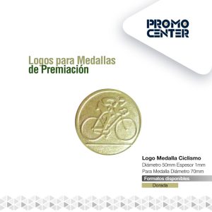 LOGO MEDALLA CICLISMO 2,5cm DIAMETRO PARA MEDALLA 4.5CM-5.0cm DIAM. ESPESOR <1mm