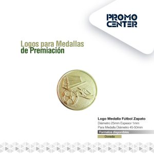 LOGO MEDALLA FUTBOOL ZAPATO 2,5cm DIAMETRO PARA MEDALLA 4.5CM-5.0cm DIAM. ESPESOR <1mm