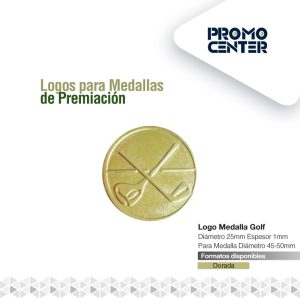 LOGO MEDALLA GOLF 2.5 cm DIAMETRO PARA MEDALLA 4.5cm-5.0CM ESPESOR<1mm