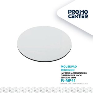 MOUSE PAD SUBLIMACION REDONDO ESP. 5 MM SIN CAJA INDIVIDUAL