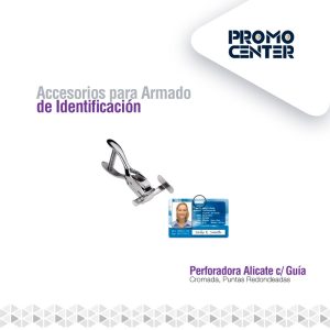 PERFORADORA CREDENCIAL  CROMADA CON GUIA RECT PTAS RODONDEADA PERF 12.5X3MM  3943-1010Q