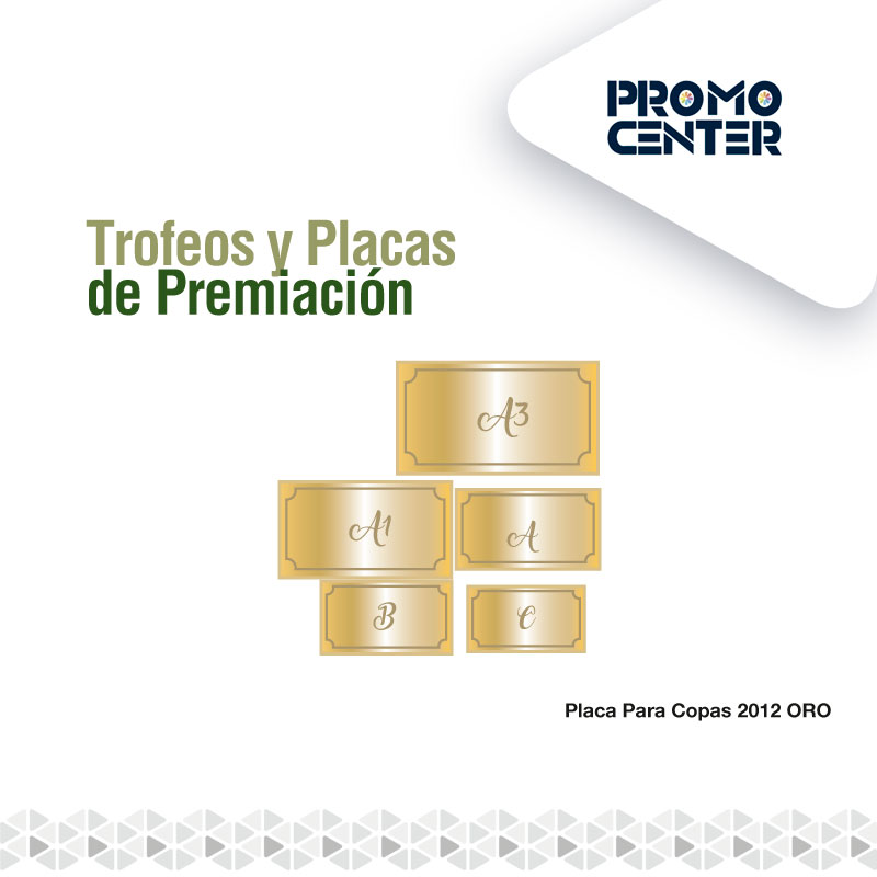 PLACA COPA CP-2012-A3 MEDIDAS 9.5X6.5CM