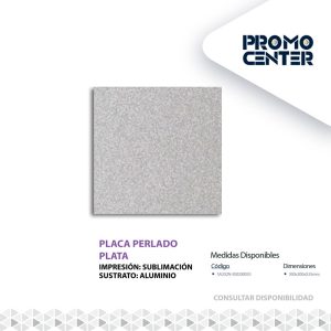 PLACA SUBLIMACION PERLADO PLATA ALUMINIO