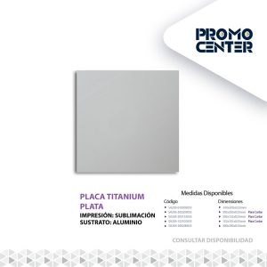 PLACA SUBLIMACION TITANIUM PLATA ALUMINIO