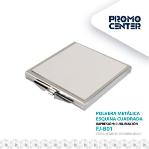POLVERA ESPEJO METALICA SUBLIMACION CUADRADA ESQ CUADRADA SIN CAJA INDIVIDUAL