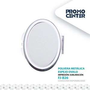 POLVERA ESPEJO METALICA SUBLIMACION OVALO SIN CAJA INDIVIDUAL