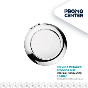 POLVERA ESPEJO METALICA SUBLIMACION REDONDA BICEL SIN CAJA INDIVIDUAL