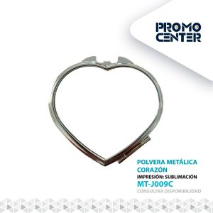 POLVERA METALICA CORAZON  CON CAJA INDIVIDUAL NEGRA