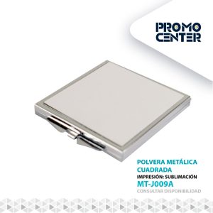 POLVERA METALICA CUADRADA  CON CAJA INDIVIDUAL NEGRA