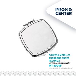 POLVERA METALICA CUADRADA PUNTA REDONDA  CON CAJA INDIVIDUAL NEGRA