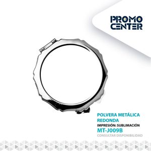 POLVERA METALICA REDONDA  CON CAJA INDIVIDUAL NEGRA