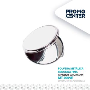 POLVERA METALICA REDONDA FINA  CON CAJA INDIVIDUAL NEGRA