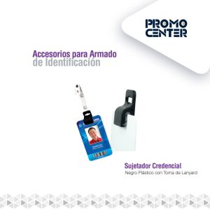 SUJETADOR CREDENCIAL NEGRO CON TOMA DE LANYARD 5710-3050Q