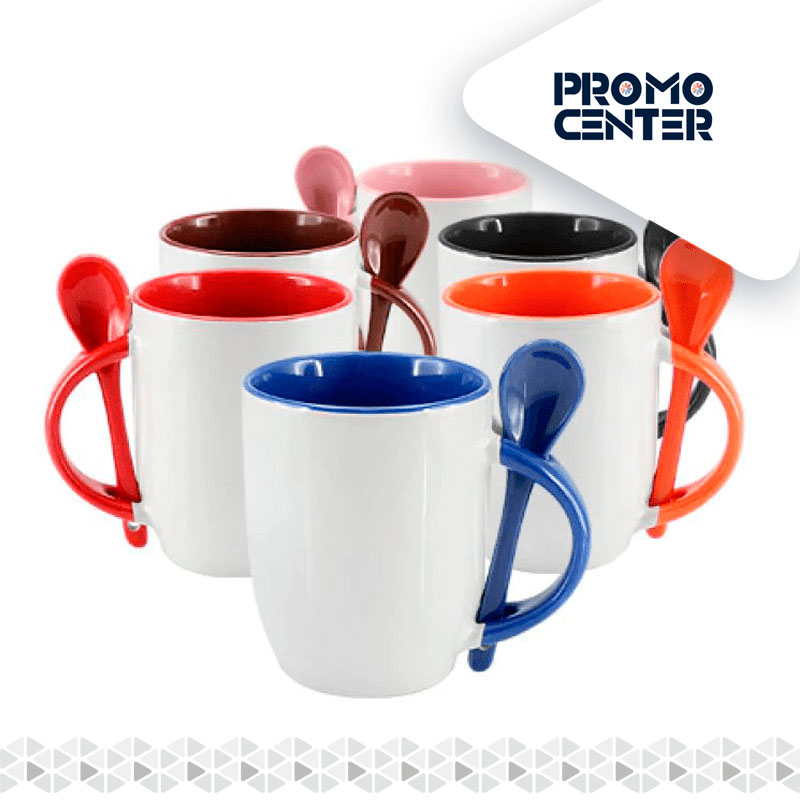 TAZON ALABASTRO CUCHARA ASA INTERIOR COLOR EXT BLANCO 11 OZ SUBLIMACION CON CAJA INDIVIDUAL