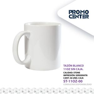 TAZON BLANCO 11 OZ SERIGRAFRIA SIN CAJA INDIVIDUAL