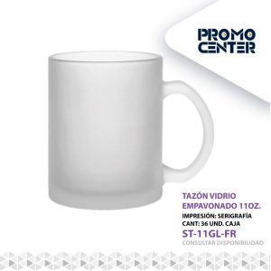 TAZON VIDRIO EMPAVONADO 11OZ SERIGRAFIA SIN CAJA INDIVIDUAL