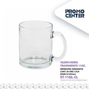 TAZON VIDRIO TRANSPARENTE 11OZ STONE SUBLIMACION CON CAJA INDIVIDUAL