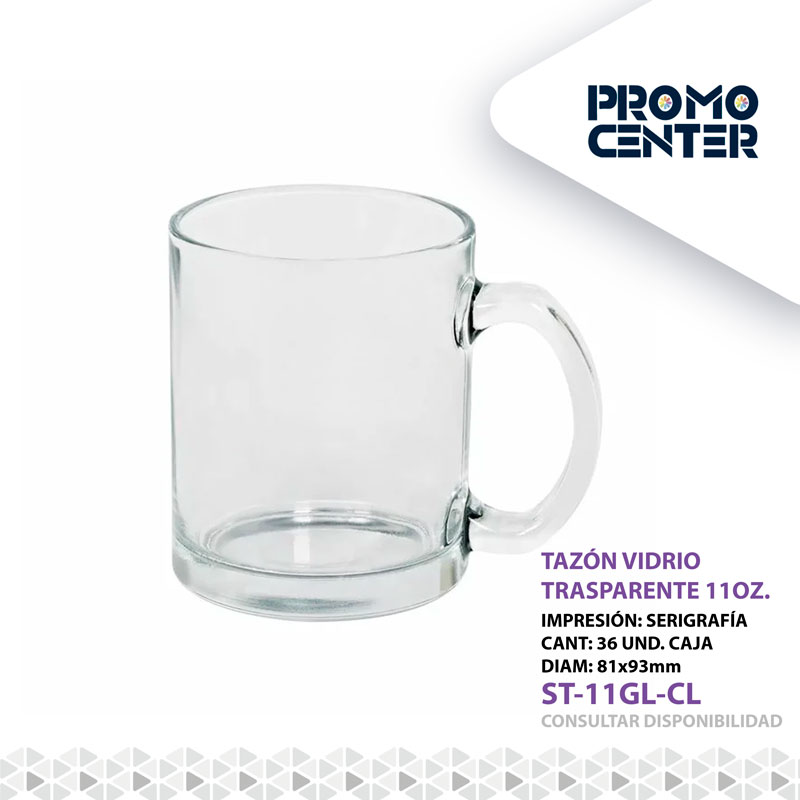 TAZON VIDRIO TRANSPARENTE 11OZ STONE SUBLIMACION CON CAJA INDIVIDUAL