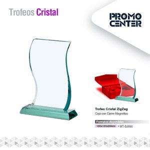 TROFEO CRISTAL COPA 3 ZIGZAG 165X120X20MM