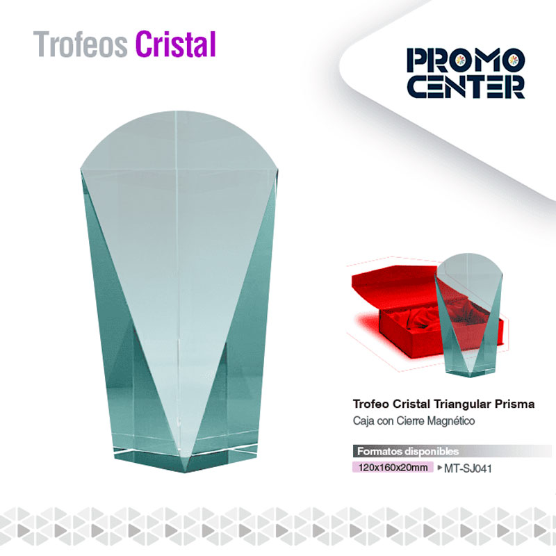 TROFEO CRISTAL COPA 4 TRIANGULAR PRISMA 120X160X20MM