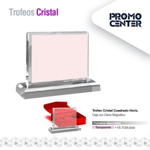 TROFEO CRISTAL CUADRADO HORIZONTAL 80X60X20MM