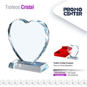 TROFEO CRISTAL FORMA CORAZON 100X120X15MM