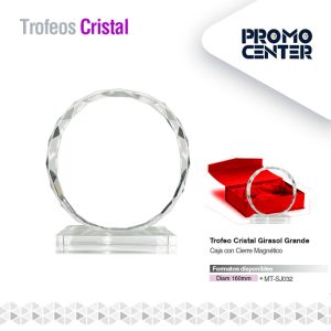 TROFEO CRISTAL GIRASOL GRANDE 160X138X18MM