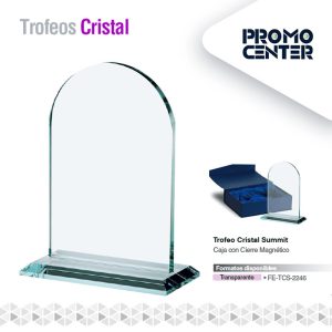 TROFEO CRISTAL SUMMIT ESPESOR 15MM ALTURA 17CM CAJA AZUL CIERRE MAGNETICO