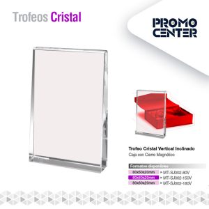 TROFEO CRISTAL VERTICAL INCLINADO 80X60X20MM