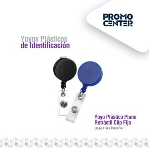 YOYO PLASTICO PLANO RETRACTIL CLIP FIJO PARA IMPRIMIR